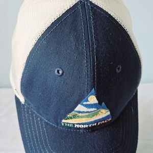 The North Face Blue and White Trucker Hat